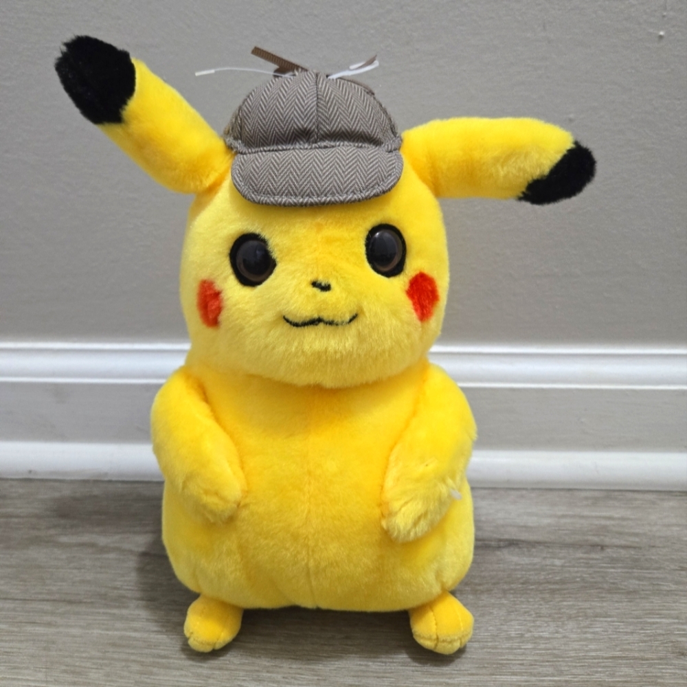 2019 Pokemon Detective Pikachu with Hat 9" Stuffed Plush Wicked Cool Toys